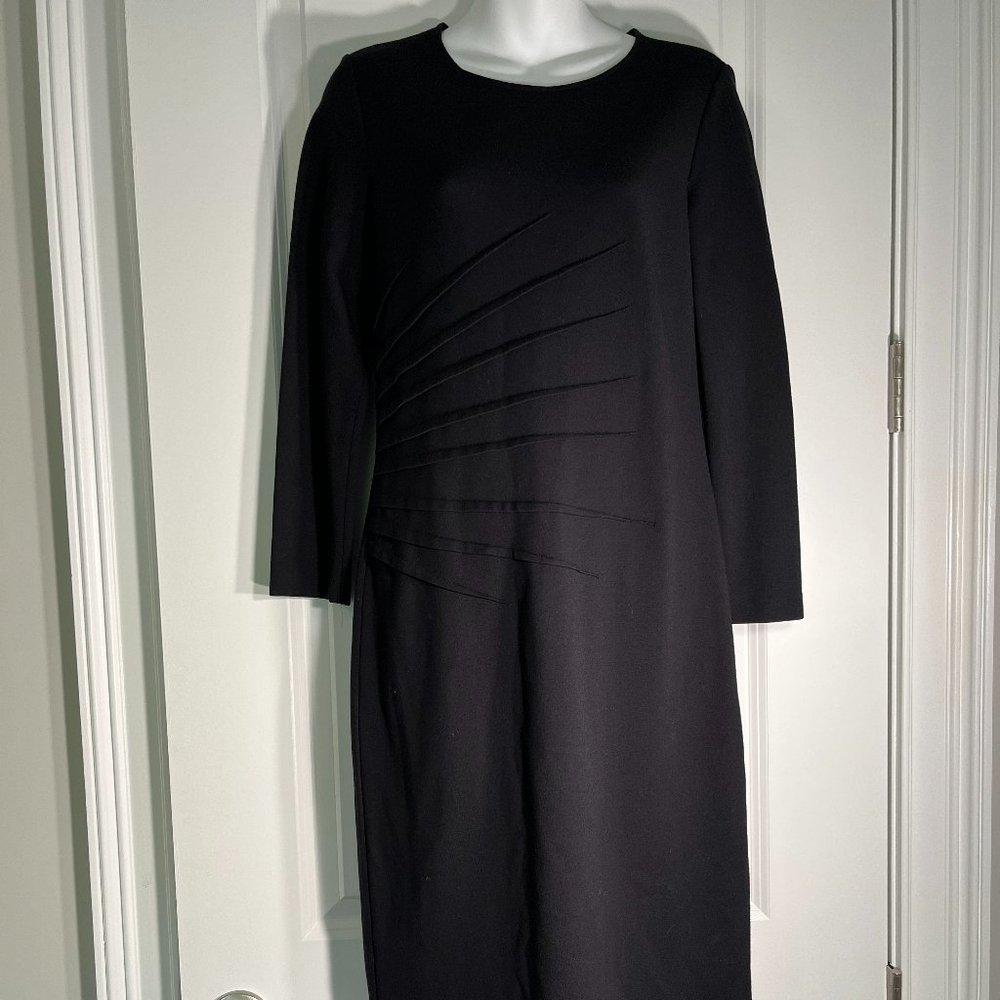 Armani Collezioni Black Dress with Side Ruching Detail